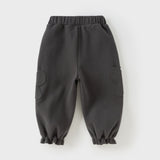 Dave&Bella Toddler Girls Sweet Pink/Grey Outdoor Casual Drawstring Sweatpants