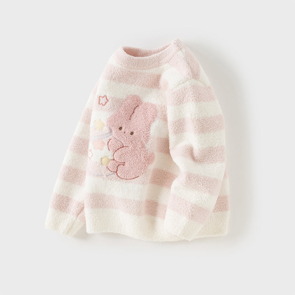 Dave&Bella Toddler Girls Sweet Pink Striped Soft Sweaters Tops