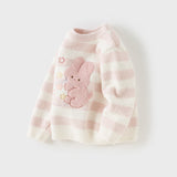 Dave&Bella Toddler Girls Sweet Pink Striped Soft Sweaters Tops