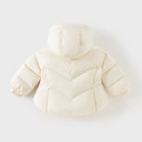 Dave&Bella Toddler Girls Winter Sweet Beige Outdoor Lightweight Hooded Warm Down Coats