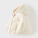 Dave&Bella Toddler Girls Winter Sweet Beige Outdoor Lightweight Hooded Warm Down Coats