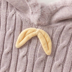 Dave&Bella Kids Girls Autumn Lovely Beige/Purple Padded Sweaters Tops