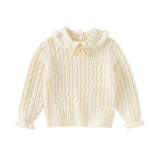 Dave&Bella Kids Girls Lovely Beige/Purple Padded Sweaters