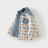 Dave&Bella Toddler Boys Classic Plaid Padded Shirts Tops