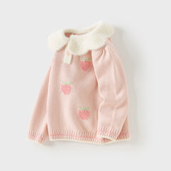 Dave&Bella Toddler Girls Versatile Stylish Sweet Pink Soft Sweaters Tops