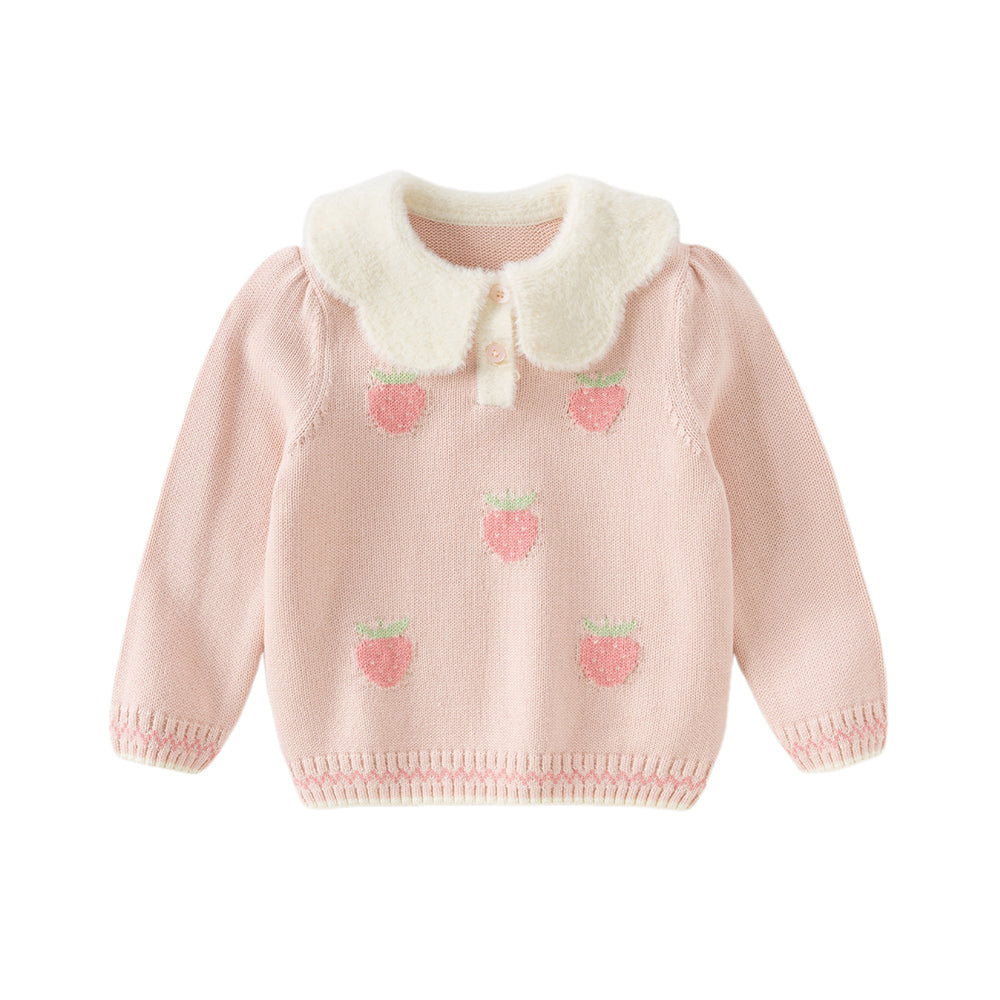 Dave&Bella Toddler Girls Versatile Stylish Sweet Pink Soft Sweaters Tops