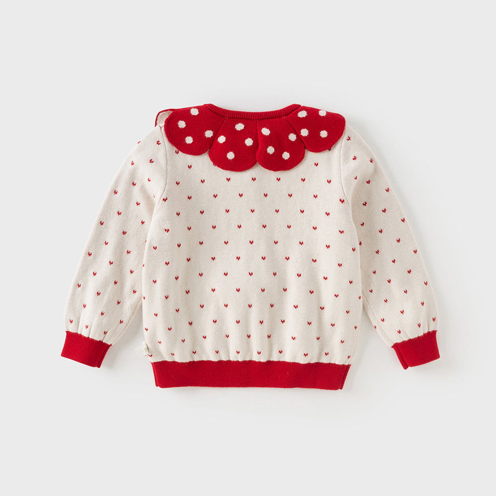 Dave&Bella Toddler Girls Elegance Beige Pullover Knit Sweater Tops