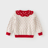 Dave&Bella Toddler Girls Elegance Beige Pullover Knit Sweater Tops