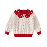 Dave&Bella Toddler Girls Elegance Beige Pullover Knit Sweater Tops