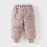 Dave&Bella Toddler Girls/Boys Black/Grey Pink Loose Cozy Padded Pants