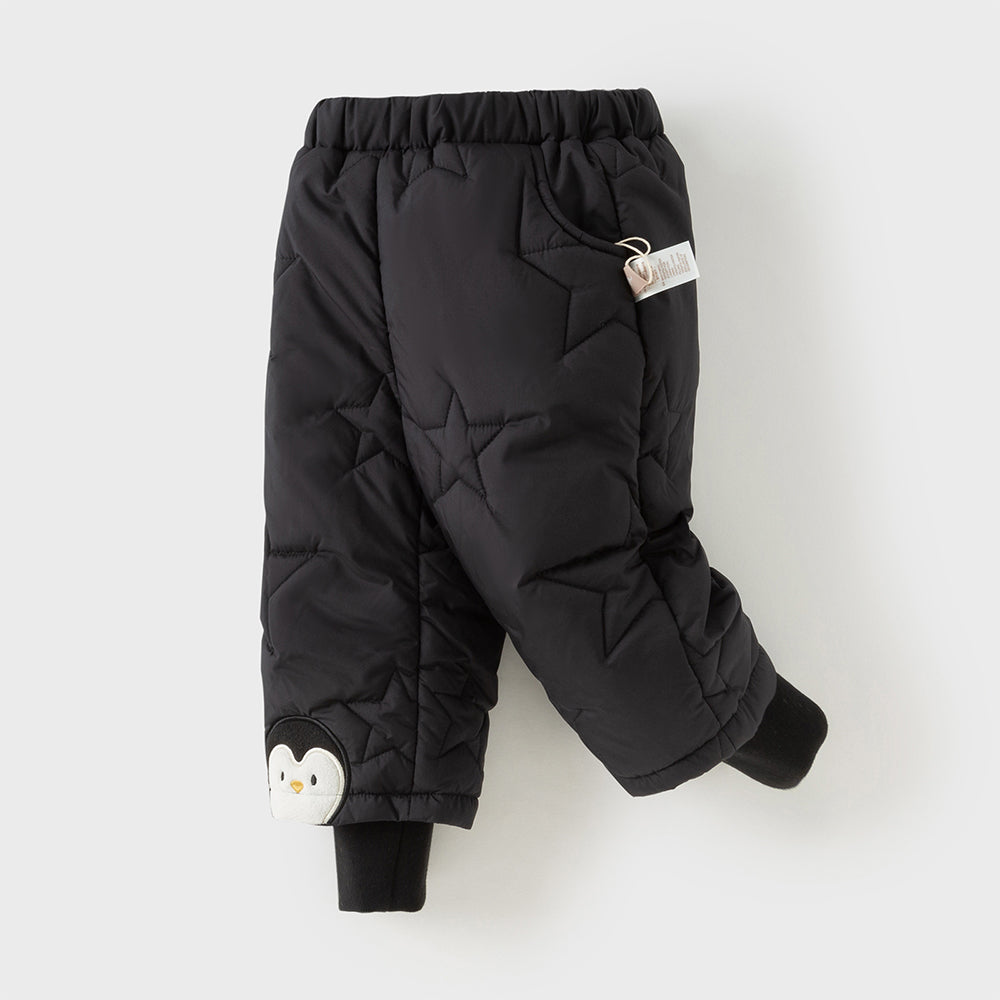 Dave&Bella Toddler Girls/Boys Black/Grey Pink Loose Cozy Padded Pants