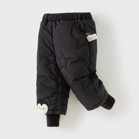 Dave&Bella Toddler Girls/Boys Black/Grey Pink Loose Cozy Padded Pants