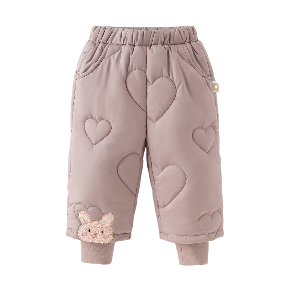 Dave&Bella Toddler Girls/Boys Black/Grey Pink Loose Cozy Padded Pants