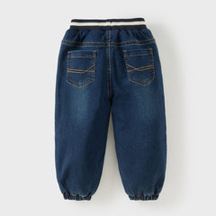 Dave&Bella Toddler Boys Denim Blue Outdoor Warm Padded Pants