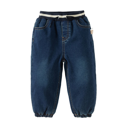 Dave&Bella Toddler Boys Denim Blue Outdoor Warm Padded Pants
