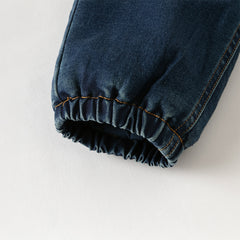 Dave&Bella Toddler Boys Denim Blue Outdoor Warm Padded Pants