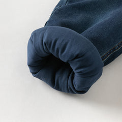 Dave&Bella Toddler Boys Denim Blue Outdoor Warm Padded Pants