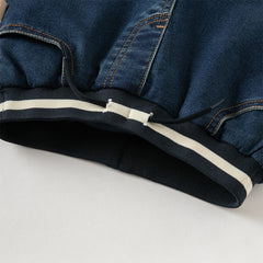 Dave&Bella Toddler Boys Denim Blue Outdoor Warm Padded Pants