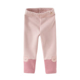 Dave&Bella Toddler Girls Versatile Candy Pink/Grey Soft Plush-lined Leggings Pants