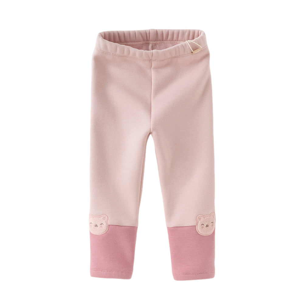 Dave&Bella Toddler Gilrs Versatile Candy Pink/Grey Soft Plush-lined Leggings Pants