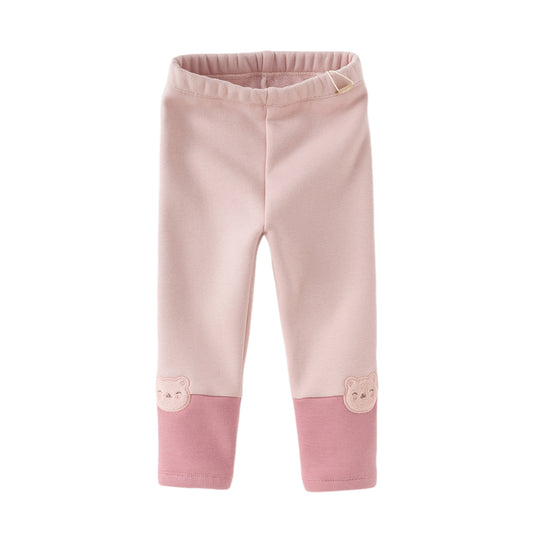 Dave&Bella Toddler Gilrs Versatile Candy Pink/Grey Soft Plush-lined Leggings Pants