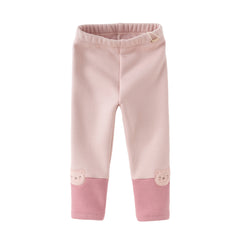 Dave&Bella Toddler Gilrs Versatile Candy Pink/Grey Soft Plush-lined Leggings Pants