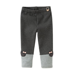 Dave&Bella Toddler Gilrs Versatile Candy Pink/Grey Soft Plush-lined Leggings Pants