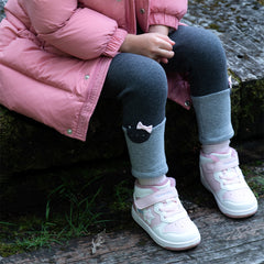 Dave&Bella Toddler Gilrs Versatile Candy Pink/Grey Soft Plush-lined Leggings Pants