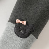 Dave&Bella Toddler Girls Versatile Candy Pink/Grey Soft Plush-lined Leggings Pants