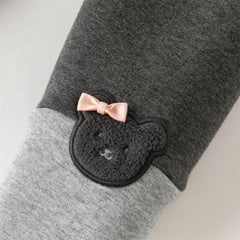 Dave&Bella Toddler Gilrs Versatile Candy Pink/Grey Soft Plush-lined Leggings Pants