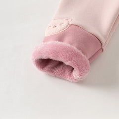 Dave&Bella Toddler Gilrs Versatile Candy Pink/Grey Soft Plush-lined Leggings Pants