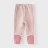 Dave&Bella Toddler Girls Versatile Candy Pink/Grey Soft Plush-lined Leggings Pants