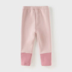 Dave&Bella Toddler Gilrs Versatile Candy Pink/Grey Soft Plush-lined Leggings Pants