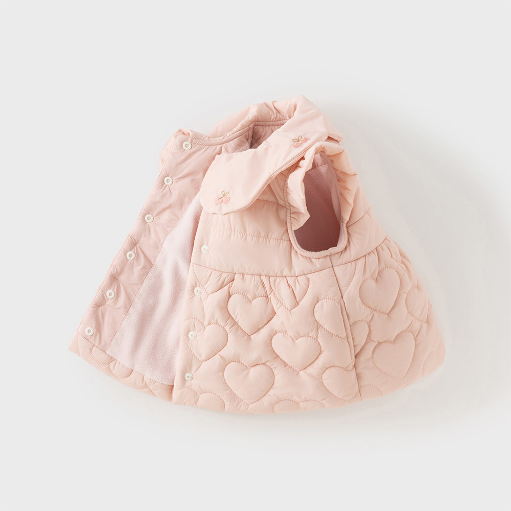Dave&Bella Toddler Girls Sweet Pink Sleeveless Cozy Padded Vest Tops