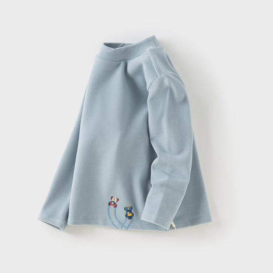 Dave&Bella Toddler Boys Winter Casual Turtle Collar T-shirts Tops