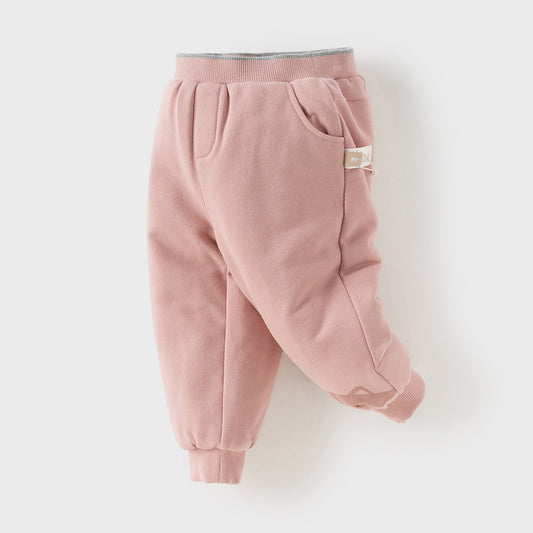 Dave&Bella Toddler Girls/Boys Winter Cute Pink/Grey Outwear Warm Padded Pants