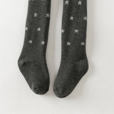 Dave&Bella Toddler Girls Versatile Dark Grey Cozy Cotton Tights Leggings