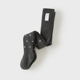 Dave&Bella Toddler Girls Versatile Dark Grey Cozy Cotton Tights Leggings