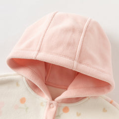 Dave&Bella Toddler Girls Playful Butterfly-print Beige Hooded Sweatshirts Tops