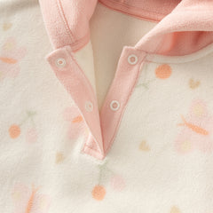 Dave&Bella Toddler Girls Playful Butterfly-print Beige Hooded Sweatshirts Tops