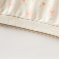 Dave&Bella Toddler Girls Playful Butterfly-print Beige Hooded Sweatshirts Tops