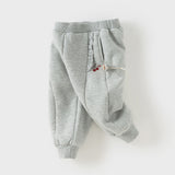 Dave&Bella Toddler Girls Casual Plush-lined Drawstring Loose Sweatpants