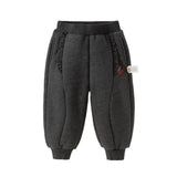Dave&Bella Toddler Girls Casual Plush-lined Drawstring Loose Sweatpants