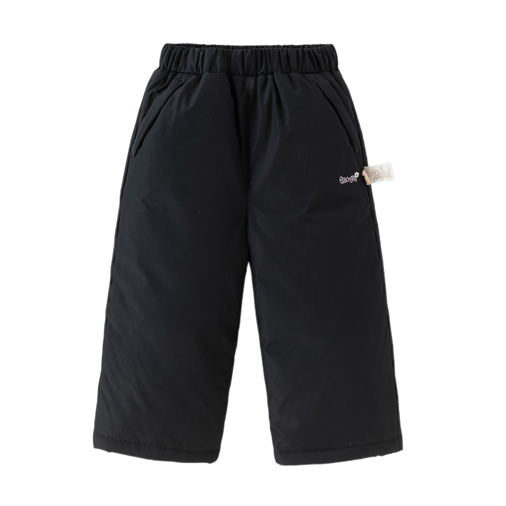 Dave&Bella Kids Girls Winter Casual Grey Purple/Black Windproof Straight-leg Down Pants