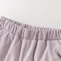 Dave&Bella Kids Girls Winter Casual Grey Purple/Black Windproof Straight-leg Down Pants