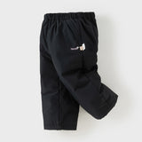 Dave&Bella Kids Girls Winter Casual Grey Purple/Black Windproof Straight-leg Down Pants