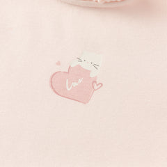 Dave&Bella Toddler Girls Winter Adorable Pink/White Lace Collar T-shirts Tops