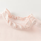 Dave&Bella Toddler Girls Adorable Pink/White Lace Collar T-shirts Tops