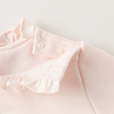 Dave&Bella Toddler Girls Adorable Pink/White Lace Collar T-shirts Tops