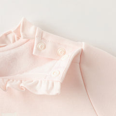 Dave&Bella Toddler Girls Winter Adorable Pink/White Lace Collar T-shirts Tops